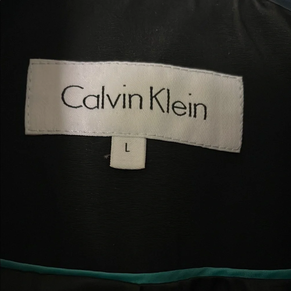Calvin Klein Black Trench Coat with Structured Shoulders - Picture 2 of 7